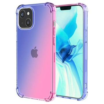 Gradient Schokbestendig iPhone 14 Max TPU Hoesje Blauw-Roze