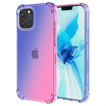 Gradient Schokbestendig iPhone 14 Pro Max TPU Hoesje Blauw-Roze