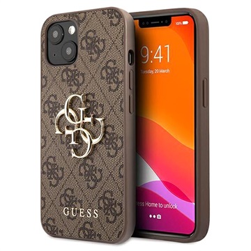 Guess 4G Big Metal Logo iPhone 13 Hybrid Case Bruin