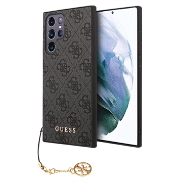 Guess 4G Charms Collection Samsung Galaxy S23 Ultra 5G Hybride Hoesje Grijs