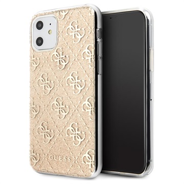 Guess 4G Glitter Collection iPhone 11 Cover Goud