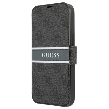 Guess 4G Printed Stripe iPhone 13 Pro Flip Cover Grijs