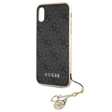 Guess Charms Collection 4G iPhone XR Cover Donkergrijs