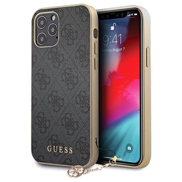 Guess Charms Collection 4G iPhone 12-12 Pro Cover Grijs