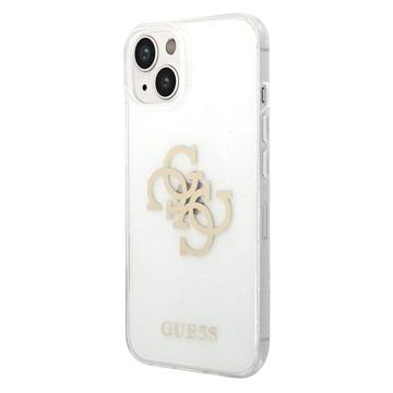 Guess Glitter 4G Big Logo iPhone 14 Plus Hybride Hoesje Doorzichtig