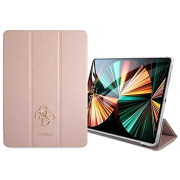 Guess Saffiano iPad Pro 12.9 (2021) Folio Hoesje Roze