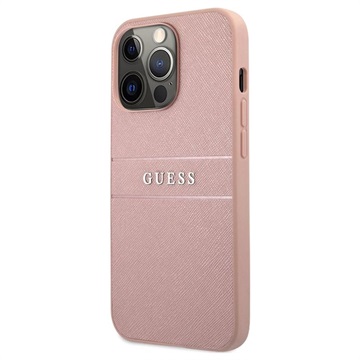 Guess Saffiano iPhone 13 Pro Max Hybride Hoesje Roze