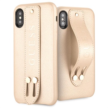 Guess Saffiano Strap Iphone Xs Max Cover Beige huismerk kopen in de aanbieding