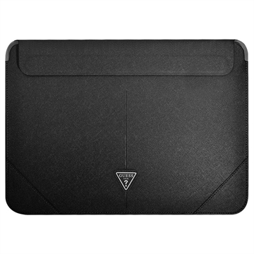 Guess Saffiano Triangle Logo Laptop Sleeve 16 Zwart