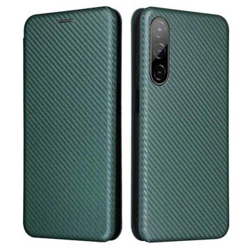 HTC Desire 22 Pro Wallet Case Koolstofvezel Groen