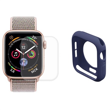 Hat Prince Apple Watch Series SE (2022)/SE/6/5/4 Volledige beschermingsset - 44 mm - Donkerblauw