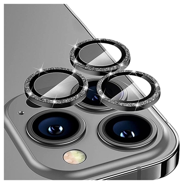 Hat Prince Glitter iPhone 14 Pro-14 Pro Max Camera Lens Beschermer Zwart