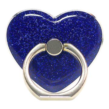 Heart Shape Glitter Ring Standaard voor Smartphone Metalen Gesp Telefoonhouder Donkerblauw