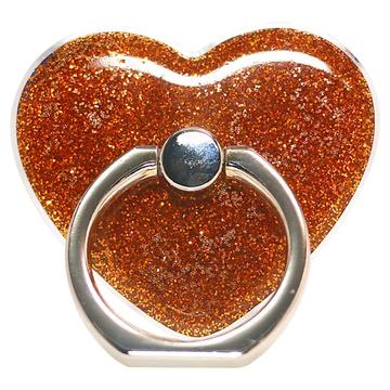 Heart Shape Glitter Ring Standaard voor Smartphone Metalen Gesp Telefoonhouder Oranje