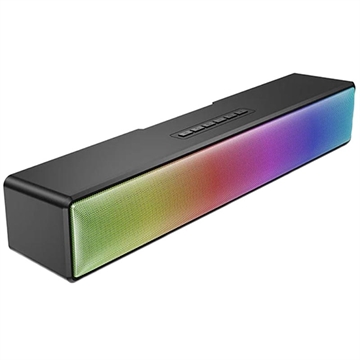 HiFi Stereo Bluetooth Soundbar-luidspreker met RGB-lampje BT601 10W Zwart