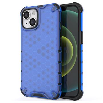 Honeycomb Armored iPhone 14 Max Hybrid Case Blauw