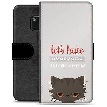 Huawei Mate 20 Pro Premium Portemonnee Hoesje Angry Cat