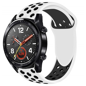 Huawei Watch GT Silikon Sports Armbandje Wit-Zwart