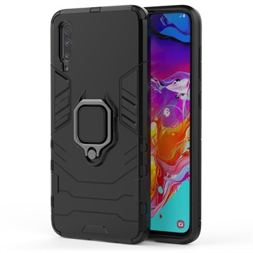 Samsung Galaxy A70 Hybrid Case Met Ring Houder Zwart huismerk kopen in de aanbieding
