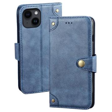 Idewei iPhone 14 Wallet Case met Magnetische Sluiting Blauw
