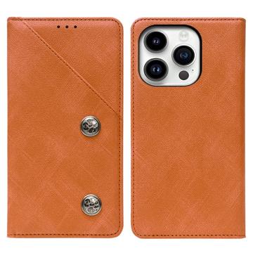 Idewei iPhone 14 Pro Retro Wallet Case Bruin