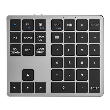 K-35 Bluetooth Toetsenbord Slim 35 Toetsen Computer Laptop Toetsenbord Tablet Accessoires - Zwart Grijs
