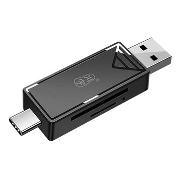 KAWAU C351 USB 3.0 Hoge snelheid Type C + USB SD-TF Card Reader Portable OTG Adapter