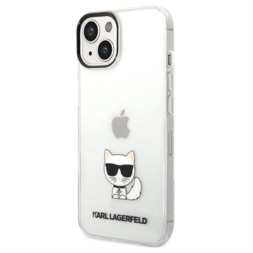 Karl Lagerfeld Choupette Logo iPhone 14 Plus Hoesje Doorzichtig