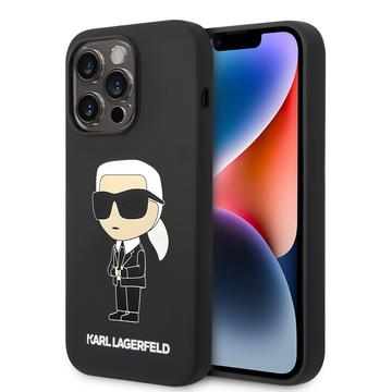 iPhone 15 Pro Karl Lagerfeld Ikonik siliconen hoesje Zwart