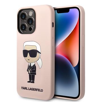 iPhone 15 Pro Karl Lagerfeld Ikonik siliconen hoesje Roze