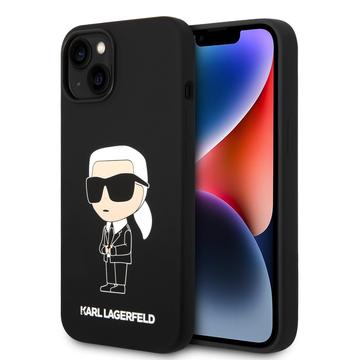 iPhone 15 Karl Lagerfeld Ikonik siliconen hoesje Zwart