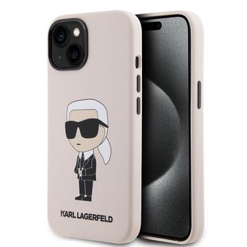 iPhone 15 Karl Lagerfeld Ikonik siliconen hoesje Roze