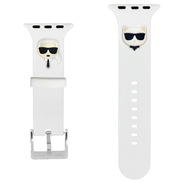 Karl Lagerfeld Karl & Choupette Apple Watch 7-SE-6-5-4-3-2-1 Band 41mm-40mm-38mm Wit