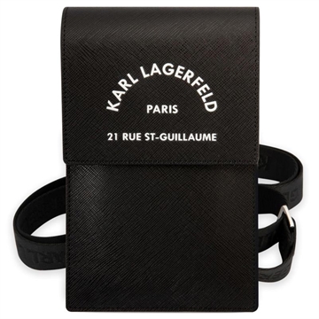 Karl Lagerfeld Smartphone Schoudertas Paris 21 Rue St-Guillaume Zwart