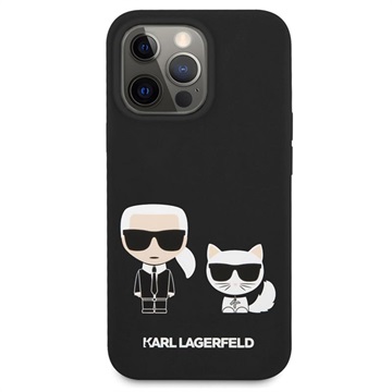 Karl Lagerfeld Karl & Choupette iPhone 13 Pro Max Siliconen Hoesje Zwart
