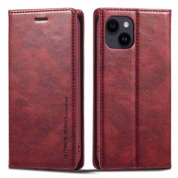 LC.IMEEKE iPhone 14 Wallet Case met RFID Rood