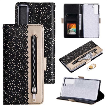 Kantpatroon Samsung Galaxy S21+ 5G Wallet Case Zwart