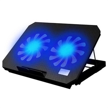 Laptopkoeler-verstelbare standaard met LED-ventilatoren N99 zwart
