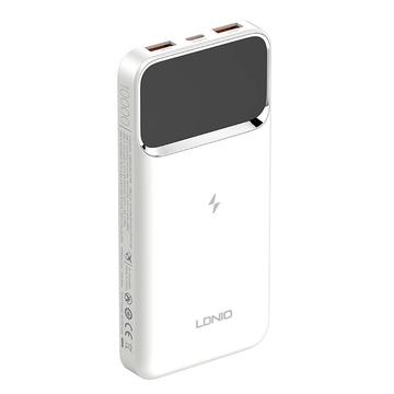 Ldnio PQ11 22.5W Draadloos Opladen Power Bank 10000mAh USB-C, 2xUSB-A Wit