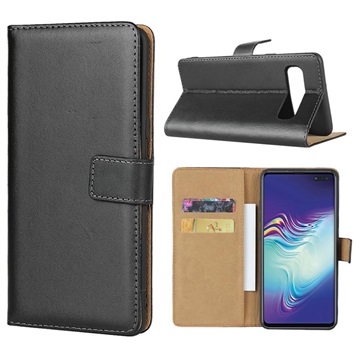 Samsung Galaxy S10 5G Leder Wallet Case met Standaard Zwart