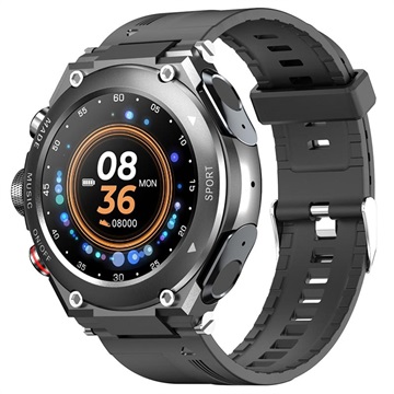 Lemfo T92 Smartwatch met TWS Oortelefoon iOS-Android Zwart