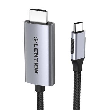 Lention CU707 USB-C naar HDMI 2.0 kabel 4K60Hz-1Gbps 3m Grijs