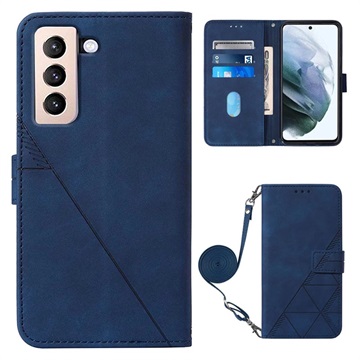 Line Series Samsung Galaxy S22 5G Wallet Case Blauw