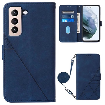 Line Series Samsung Galaxy S22+ 5G Wallet Case Blauw