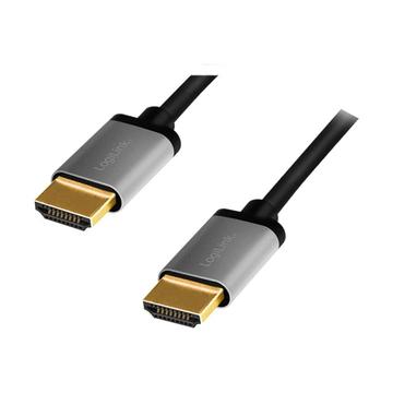 LogiLink CHA0101 Hoge-snelheid HDMI 2.0 Kabel met Ethernet 2m Zwart-Grijs