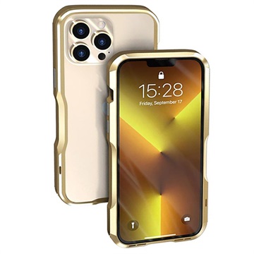 Luphie Safe Lock iPhone 13 Pro Max metalen bumper goud