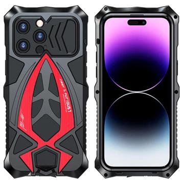 Luphie Sports Car Design iPhone 14 Pro Max Max Hybride Hoesje Rood-Zwart