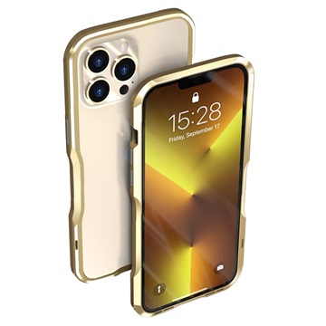 Luphie iPhone 13 Pro metalen bumper goud