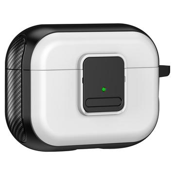 Magnetische hoes voor Apple AirPods Pro, Gesp ontwerp Bluetooth koptelefoon TPU hoes met karabijnhaa