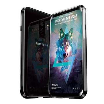 Samsung Galaxy S9 Magnetisch Cover Met Gehard Glas Achterkant Zwart huismerk kopen in de aanbieding